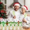 12 Sets 10 Inch Christmas Whisk Baking Gifts, DIY Fillable Christmas Tree Ornaments, Xmas Colored Silicone Whisks for Xmas Employee Neighbor Cooking Supplies Xmas Stocking Stuffers Candy Holder (Green)