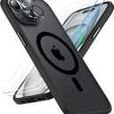 ORETECH Magnetic for iPhone 15 Plus Case, [Compatible with MagSafe] [2 Pcs Screen Protectors] [15 FT Drop Protection] Frosted Translucent Back, Shockproof, Anti-Scratch Phone Case Cover, Black