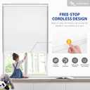 LazBlinds Cordless Roller Shades, Free-Stop Blackout Roller Blinds with Cassette Valance, Thermal Insulated UV Protection Waterproof, Roll Up Blinds for Windows, 70'' W x 72'' H, White