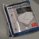 Electric Heated Blanket Throw Size 50"60", Breathable & Luxurious Flannel, Soft Warm Gift with Over-Heat Protection, 4 Heating Levels & 3 H Auto Shut Off, Machine Washable, Lake Blue