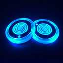 LED Car Cup Holder Lights, 7 Colors Changing USB Charging Mat Waterproof Cup Pad, LED Interior Atmosphere Lamp Decoration Light Inside Car Lighting Accessories (2pcs)