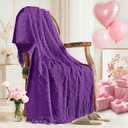 inhand Purple Knitted Throw Blanket for Couch Bed, Mothers Day/Mom Birthday Gifts for Mom from Daughter Son, Soft Lightweight with Tassels, Farmhouse Warm Decorative Blanket for Women, 60"x80"