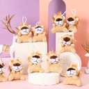 Shappy 50 Pcs Mini Animal Plush Toys Small Stuffed Animals Bulk Cute Tiny Plushies Keychains for Gift Party Carnival Prize (Lion)
