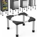 Mini Fridge Stand Height 13"-14.2" Adjustable Refrigerator Washing Machine Stand Base with 4 Strong Feet Anti-Vibration Washer Dryer Stand Laundry Pedestal Universal Appliance Stand Load 660LB-Black