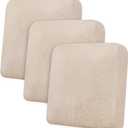 Couch Cushion Covers Leather Look Sofa Covers for 3 Cushion Couch Individual Seat Cushion Covers Stretch Slipcovers Sets Furniture Protector, Pets Friendly(3PCS Sofa Cushion Covers, Ivory)