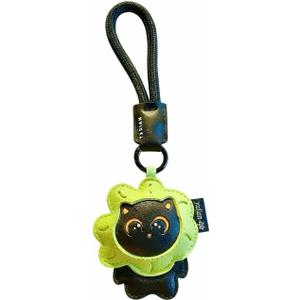 Leather Black Cat Keychain - Cute & Durable Leather Bag Charm Backpacks Accessories, Purrfect Gift for Cat Lovers (Black cat)