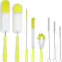 ALINK 8-Pack Bottle Cleaning Brush Set - Long Bottle Cleaner for Washing Beer/Wine Narrow Neck Bottles, Hummingbird Feeder, Sport Well, Plus Kettle Cleaner, Straw Brush