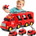 Bennol 5-in-1 Fire Trucks Toy Set for Boys Age 1-3 3-5 Fire Car Truck for Toddlers 1 2 3 4 5 6 Years Old Christmas Birthday Gift Car Sets with Light Sound