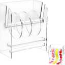 1 Pc Label Dispenser, 4 Disks Sticker Roll Holder Adjustable Sticker Roll Dispenser Acrylic Label Dispensers Acrylic Labels Stickers Holder Organizer for Holding Office and Home