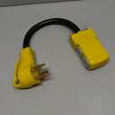 30 Amp to 20 Amp 110V RV Distribution Adapter, TT-30P to 4 X 5-20R/15R RV 4-Prong to Mutiple Household Outlet w/ 20amp Circuit Breaker, RV Generator Distribution Cord Electrical Outlet 1.8FT