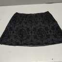 Womens Mesh Bodycon Mini Skirt High Waist Velvet Lace Jacquard Double Layered Y2K Gothic Short Skirt (Medium, A1-black)