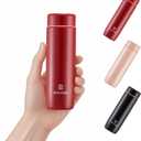 Small Thermo Bottle Slim Mini Vacuum Insulated Water Bottle 285ml/9.6oz Water Flask Stainless Steel Thermal Water Bottles Thermo for Hot and Cold Drinks Perfect for Purse or Kids Lunch Bag(Red)
