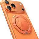 andobil [2026 Ultra-Thin] Magnetic Phone Grip for MagSafe [360 Rotate] Magnetic Cell Phone Ring Holder & Kickstand for MagSafe Accessories & iPhone 17 Air 16 Pro Max Plus 15 14 13 12, Orange (Orange Carbon Fiber)