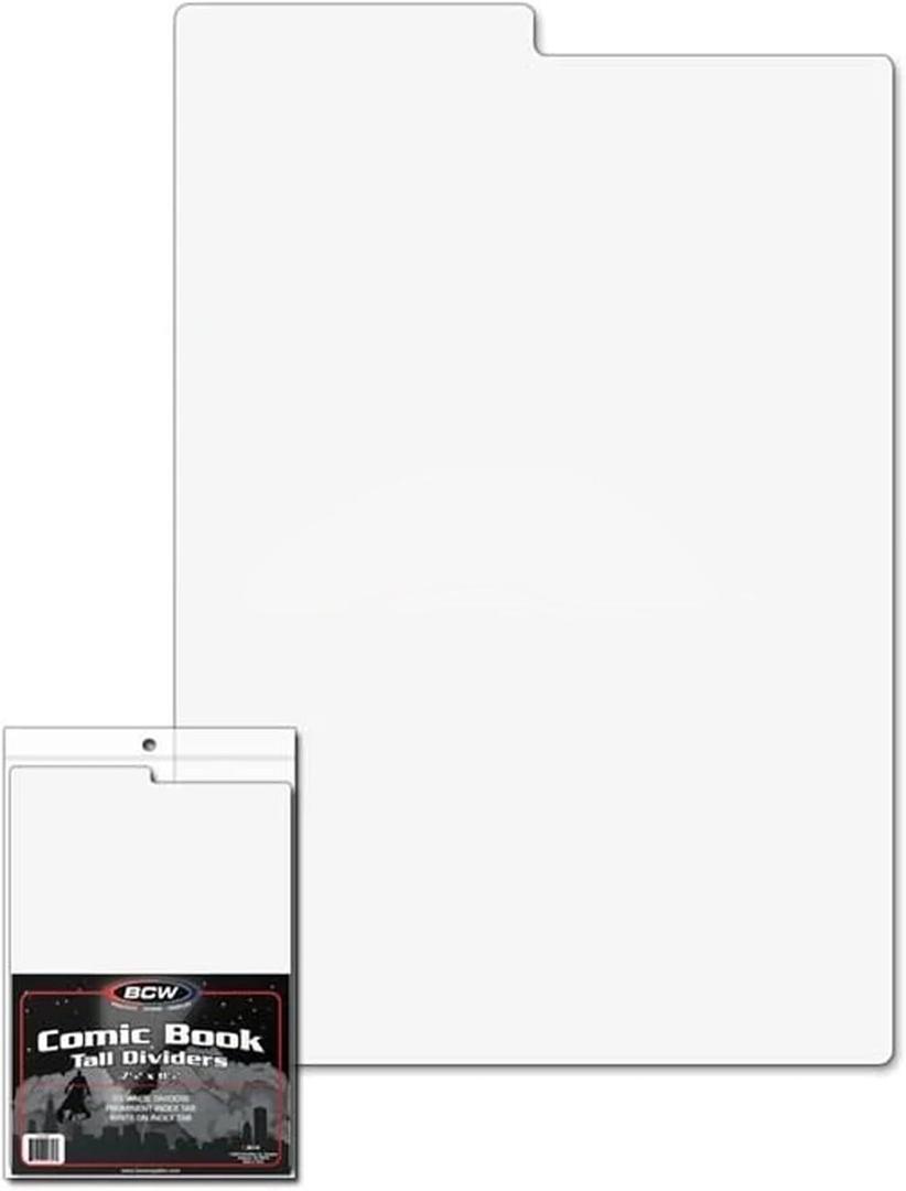 BCW Tall Comic Dividers (25 Pack) | Tabbed, Acid-Free Organizers for Comic Storage | Archival-Quality & Durable for Long-Term Use
