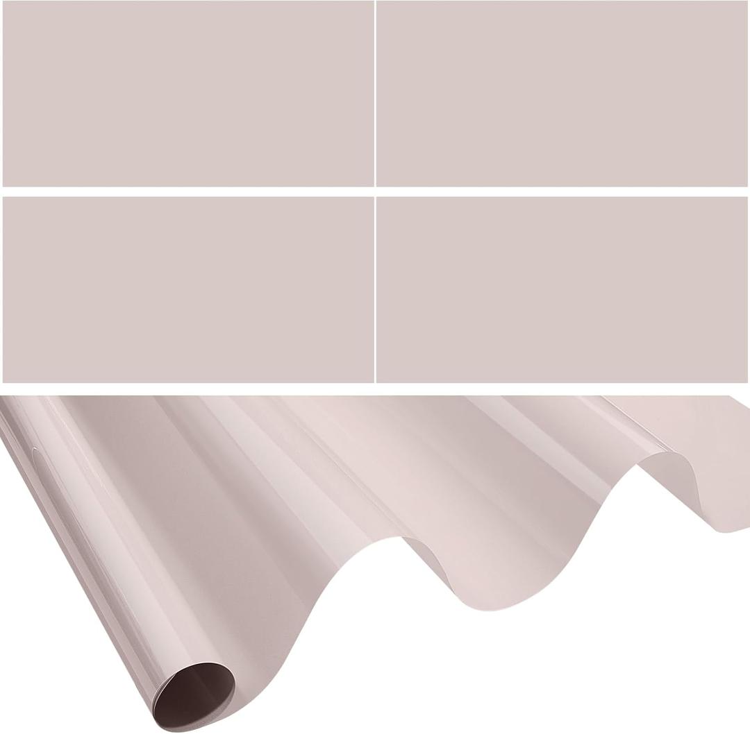 Amylove 4 Pcs Fluorescent Light Covers Classroom Ceiling Panels Light Filters with Backlit Film Material for Office School, 4 x 2 Feet (Khaki,Simple)