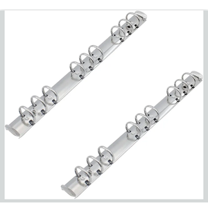 2PCS Notebook Ring Binder Mechanisms, TTZEZE 20mm Base Width Silver Metal Clip Ring Binder,Loose Leaf Binding Spines Combs,DIY Fill Paper Storage Folder Accessories (9-Hole O Rings Binder/253x20x20mm)