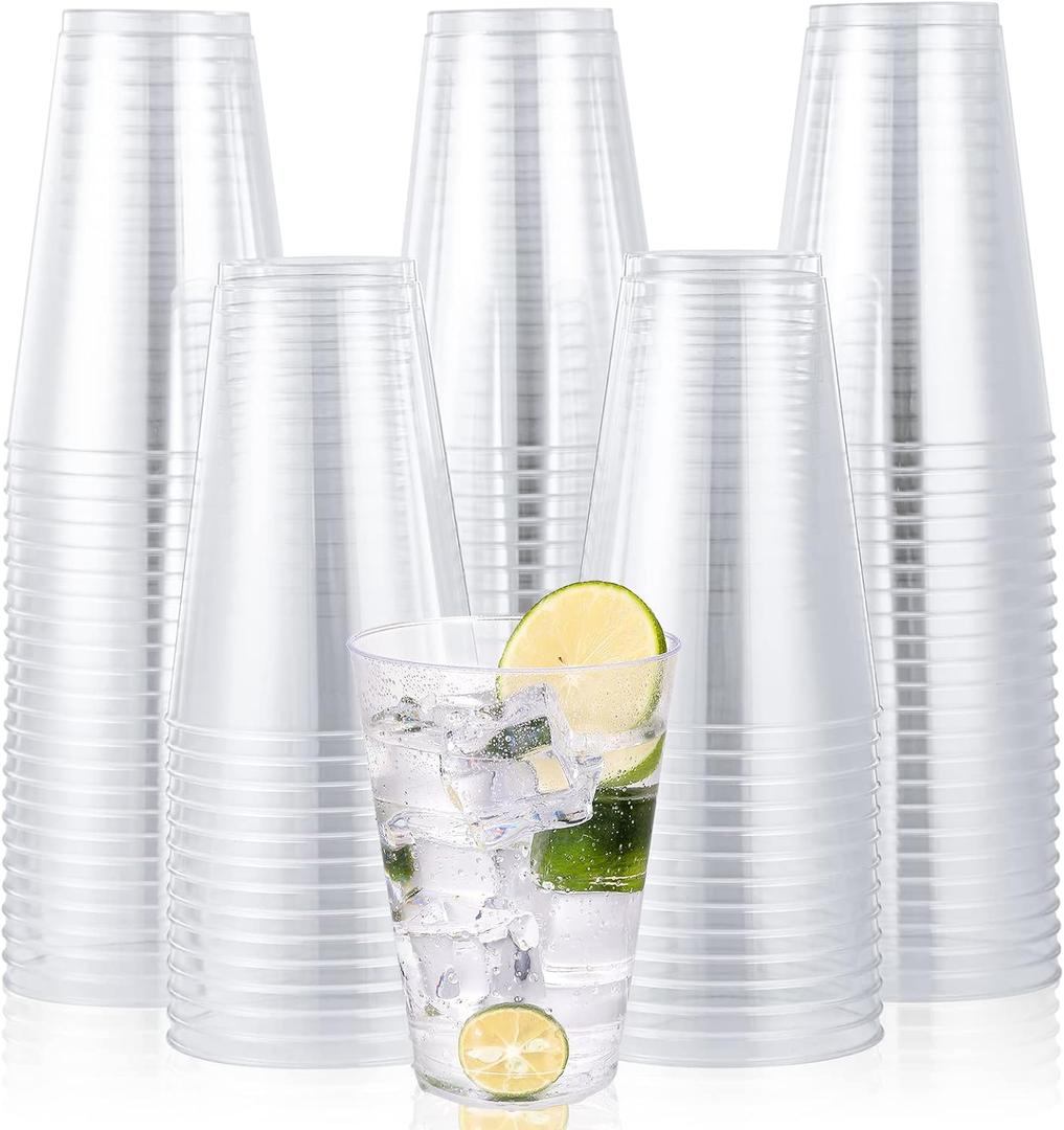 JOLLY CHEF 14 oz Clear Plastic Cups, 100 Pack Heavy-duty Party Glasses, Disposable plastic cups for wedding Cocktails Tumblers, Ideal for Halloween,Christmas, Thanksgiving Parties JOLLY CHEF 14 oz Clear Plastic Cups, 100 Pack Heavy-duty Party Glasses, Disposable plastic cups for wedding Cocktails Tumblers, Ideal for Halloween,Christmas, Thanksgiving Parties