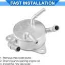 Engine Oil Cooler Compatible for Honda Civic 2006-2011, Durable Aluminum Alloy Silver Tone Transmission Oil Cooler