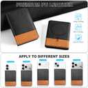 TUCCH for Magsafe Card Holder with Clear ID Window, Fit 6 Cards, RFID Blocking PU Leather Magnetic Phone Wallet for iPhone 17/16/15/14/13/12/Plus/Air/Pro/Pro Max Series, Textured Black & Light Brown
