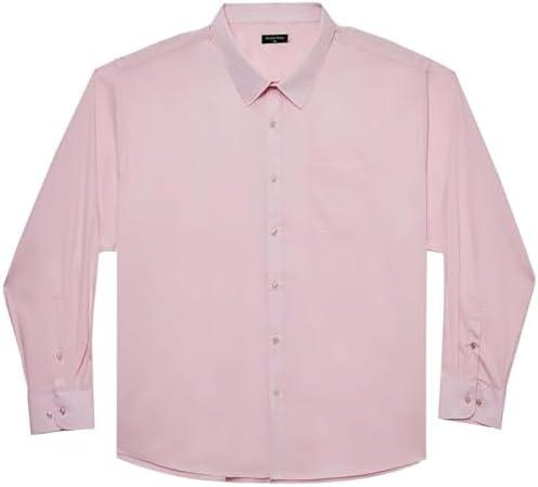 Double Pump Big and Tall Dress Shirts for Men Long Sleeve Business Casual Solid Button Down Shirts 4XL Double Pump Big and Tall Dress Shirts for Men Long Sleeve Business Casual Solid Button Down Shirts 4XL