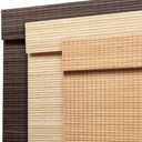 SEEYE Cordless Bamboo Roman Shades, Blackout Natural Bamboo Blinds for Indoor Windows, Roll Up Blind Privacy Shade for Home, Office, Door, UV Resistant & Easy to Install, 27" W x 64" H, Carbonized