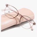 miyya Blue Light Blocking Glasses Women, Fashion Round Transparent Anti Blue Light Glasses with Anti Eyestrain & UV Glare
