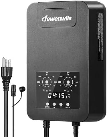 DEWENWILS 300W Low Voltage Landscape Transformer with 2 Zones, 120V AC to 12V DC, Photocell Sensor & Timer, Outdoor Low Voltage Transformer, Landscape Lighting Transformer for Spot Light Steplight