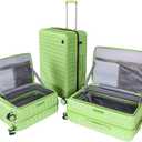 3-Piece 20/24 Top Opening Hardshell Lightweight Luggage and 28-Inch Clamshell Opening Travel Suitcase with Spinner Wheels & TSA Locks, Avocado Green 20in/24in/28in