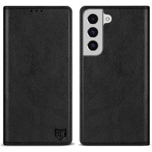 ZZXX for Samsung Galaxy S22 Plus Wallet Case with [RFID Blocking] Card Slot Stand Strong Magnetic Leather Flip Fold Protective Phone Case for Samsung Galaxy S22 Plus Case Wallet(Black-6.6 inch)