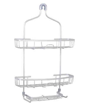Home NeverRust Aluminium Large Shower Caddy with Soap Tray Chrome