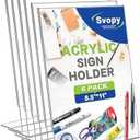 4 Pack Acrylic Sign Stand Holders, 8.5 x 11 Clear Plastic L Shape Table Paper Display Stand, Suit for Displaying Posters, Picture, Flyers, Menu