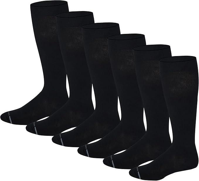 Dr. Motion Men 6 pairs pack everyday compression knee high socks (Black)