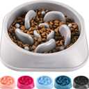 MateeyLife Slow Feeder Dog Bowls, Anti-Choking Puzzle Dog Food Bowls, Anti-Slip Interactive Feeding Slow Down Eating, Bloat Stop Maze Dishes for Medium Large Breeds Gray