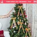 12 Pcs Khaki Velvet Bows for Christmas Tree, Rustic Crafts Velvet Ribbon for Wreath, Xmas Home Decor, Wedding, Outdoor & Indoor Holiday Ornaments, Pre-Formed Bows (7.817.7 Inch)