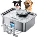 4Gal/15L Dog Water Fountain for Large Dogs, Stainless Steel Large Pet Drinking Fountain, Automatic Dog Water Bowl Dispenser with Deeper & Wider Drinking Area, Multi-Filtration, Ultra-Quiet