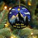 Wolf Lovers Ornament Christmas 2025, Woodland Wild Animal Ornaments for Christmas Tree, Wolf Wooden & Acrylic Ornament Decorations, Gifts for Animal Lovers, Girls, Women, Just a Girl Who Loves Wolves