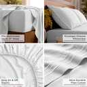 Mellanni Full Sheet Set - 6-Piece Iconic Collection Bedding, (Including 4 Pillowcases), 21-Inch Extra Deep Pocket, Easy Care, Ultra Soft, Cooling Sheets, Brushed Microfiber - Ivory