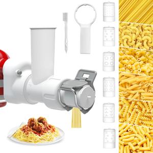Pasta Maker Attachment for Kitchenaid Stand Mixer with 6 Different Shapes of Pasta Outlet, Durable for Kitchenaid Accessories and Attachments, Dishwasher Safe