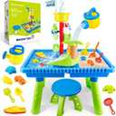 BELLOCHIDDO Kids Sand and Water Table for Toddlers Watertable for Boys Girls, Outdoor Activity Sensory Table Summer Toys Backyard, Beach Toys for Age 1 2 3 4 5 6 7 8 Year Old