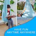Indoor Therapy Sensory Swing for Kids, Special Needs Joy Cuddle Ceiling Snuggle Swings, Outdoor Room Adjustable Fabric Hammock for Children Child Teens Autism, ADHD, Aspergers, Sensory Integration (Sky Blue)
