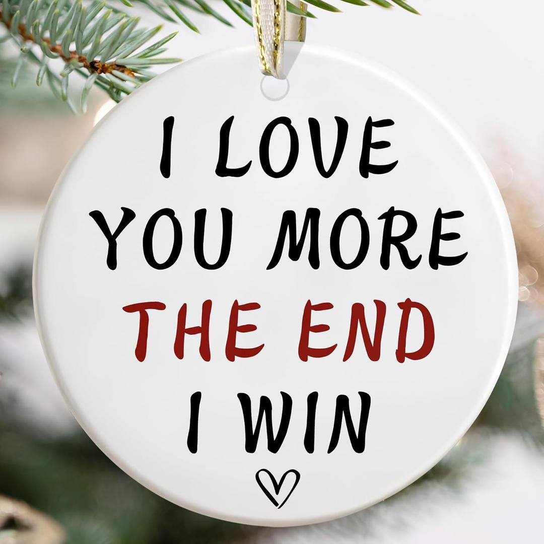 Couple Gifts for Christmas, Anniversary, Wedding - Ornament for Him and Her - Sentimental Romantic Gift for Husband, Wife, Boyfriend, Girlfriend - Love More