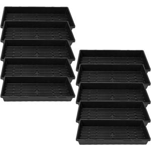 Bootstrap Farmer 1020 Trays - Extra Strength No Holes, 10 Pack, for Propagation Seed Starter, Plant Germination, Seedling Flat, Fodder, Microgreens (Black)