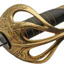 SZCO 32” Officer Ceremonial Sword – Military Dress Sword for Adults with Brass Guard & Pommel, Leather Wrapped Handle & Metal Scabbard for Reenactment, Costume, Display & Ceremonial Use