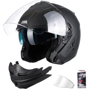 LEM Modular Motorcycle Helmets for Adults, Full Face Motorcycle Helmets for Men, Detachable Chin Guard, DOT Approved, Anti-Fog PINLOCK & DVS Dual Vision, Double D Lock, Quick (Matte Black, Small) (Black, S)