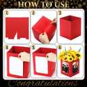 Spiareal 12 Pcs Graduation Box Centerpieces for Table 6/7 Inch Photo Display Congrats Grad Party Favor Gift College Picture Box Photo Props Frame for Graduation Table Decoration(Red)