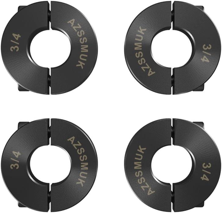 AZSSMUK 3/4" Shaft Collar Double Split Clamp-on Carbon Steel with Set Screw 4-packed