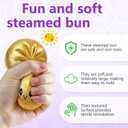 Dumpling Squishy,Dumpling Squeeze for Stress Relief (Glitter White+Glitter Gold)