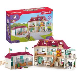 schleich Horse Club - 192PC Lakeside Country House and Stable Playset - Equestrian Toy Set with People and Horse Figurines - Large Dollhouse with Furniture - Imaginative Play for Kids 5+ | 42551, 56.1 X 16 X 37.6 Cm