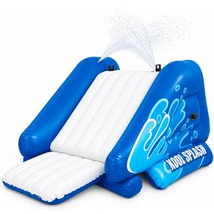 Intex Kool Splash Inflatable Water Slide Swimming Pool Play Center with Built in Sprayers for Kids and Adults, Ages 6 and Up, Blue, 131" X 81" X 46"