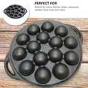 Cabilock Mini Cake Pans Cast Iron Snail Escargot Plate 15 Compartment Holes Black Pancake Mold